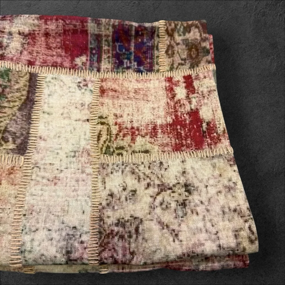 Pottery Barn Callen‎ Printed  Pillow Sham Patchwork Linen Cotton 22x22